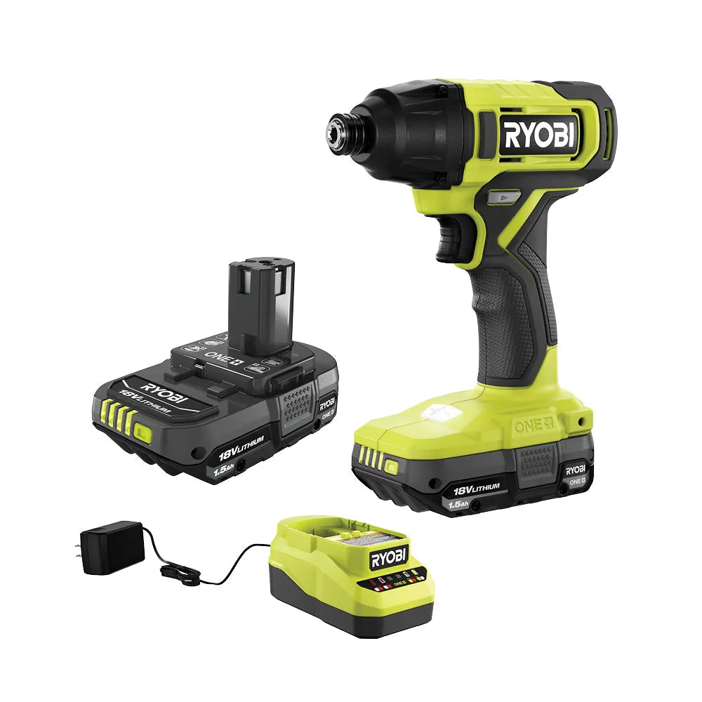 Open Box -  RYOBI ONE  18V Cordless 1/4 in. Impact Driver Kit with (2) 1.5 Ah Batteries and Charger
