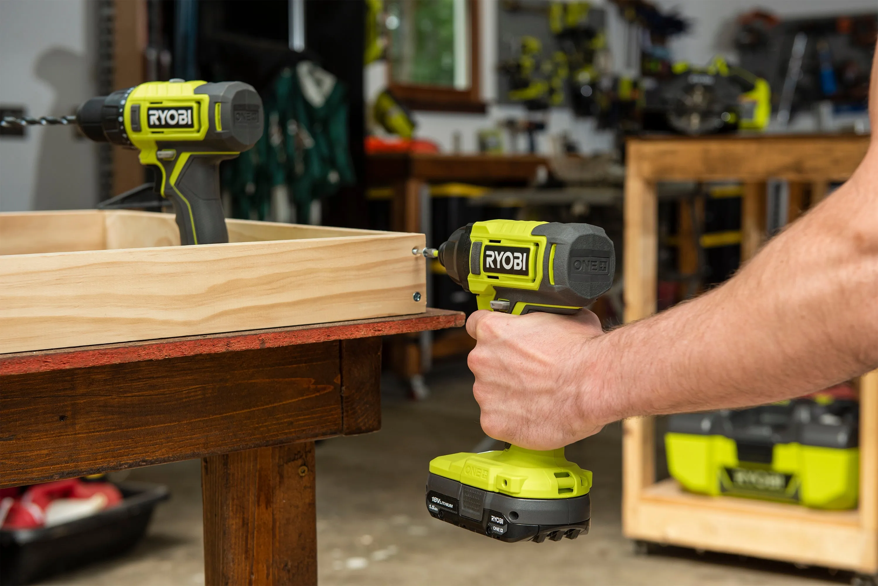 Open Box -  RYOBI ONE  18V Cordless 1/4 in. Impact Driver Kit with (2) 1.5 Ah Batteries and Charger