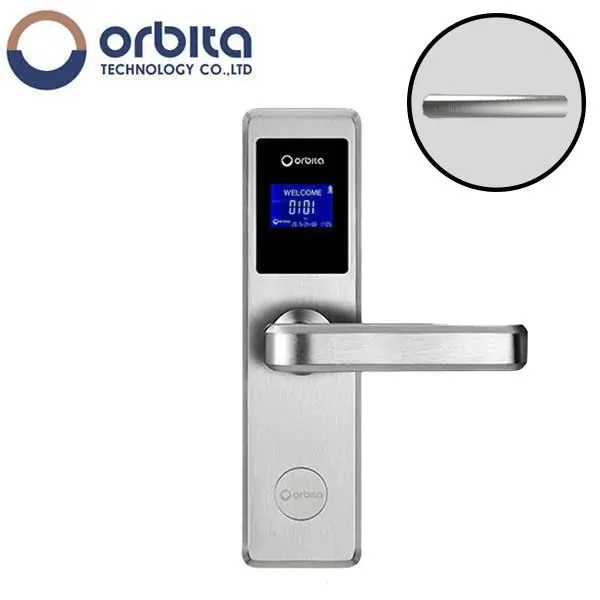 Orbita - E4031A - Mortise Hotel Lock - RFID - LCD Screen - Optional Lever Style - 6 VDC - Optional Finish - Grade 2 - Hotel Door Locks