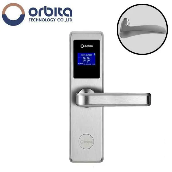 Orbita - E4031A - Mortise Hotel Lock - RFID - LCD Screen - Optional Lever Style - 6 VDC - Optional Finish - Grade 2 - Hotel Door Locks