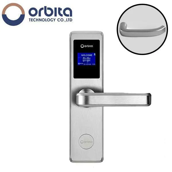 Orbita - E4031A - Mortise Hotel Lock - RFID - LCD Screen - Optional Lever Style - 6 VDC - Optional Finish - Grade 2 - Hotel Door Locks