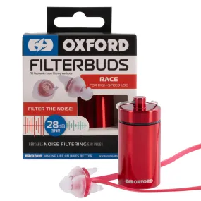 Oxford FilterBuds Race 28 SNR Ear Buds Clear / Red