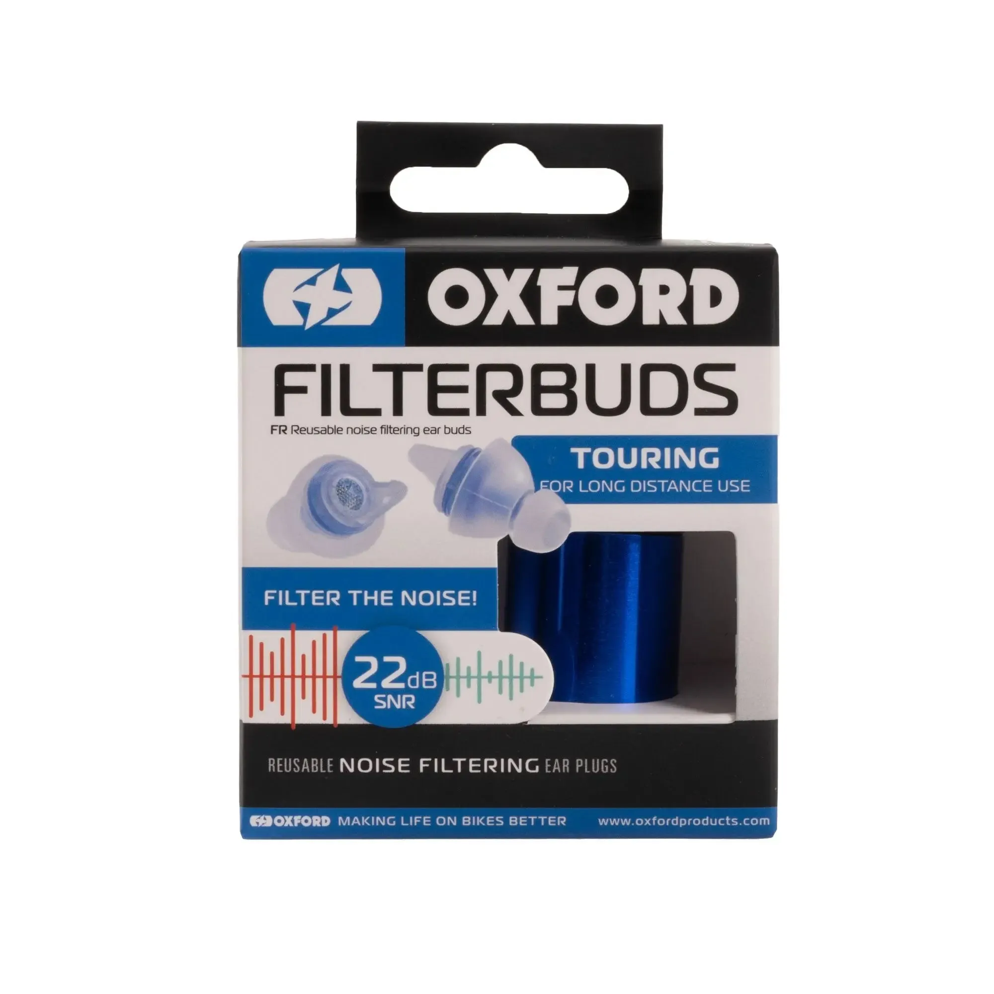 Oxford FilterBuds Touring 22 SNR Ear Buds Clear / Blue