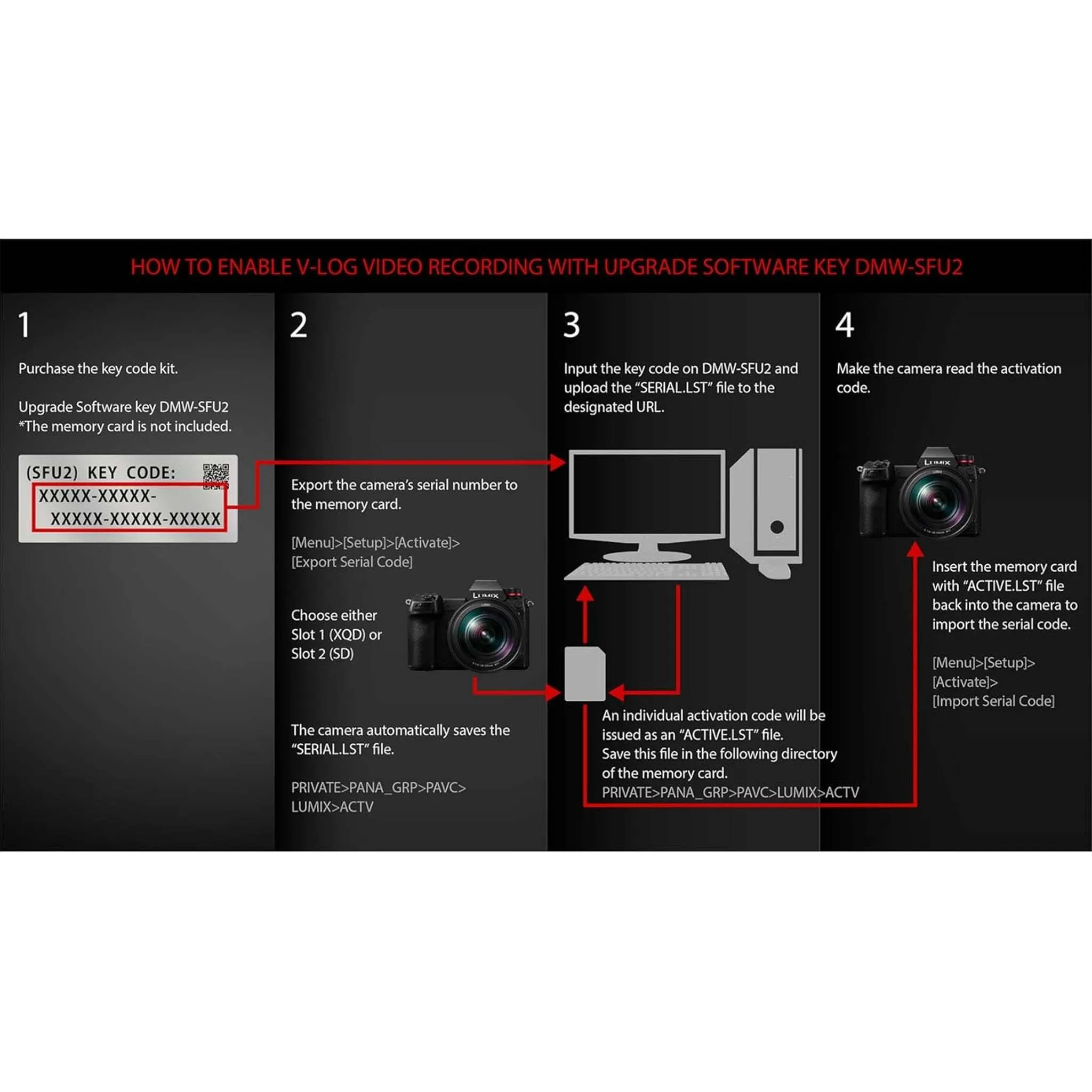 Panasonic LUMIX S1 24.2MP Digital Mirrorless Camera with 24-105mm Plus DMW-SFU2 S1 Filmmaker Upgrade Software Key (VLOG V GAMMUT/4K 60P 4:2:2 10bit/LUT) Bundle