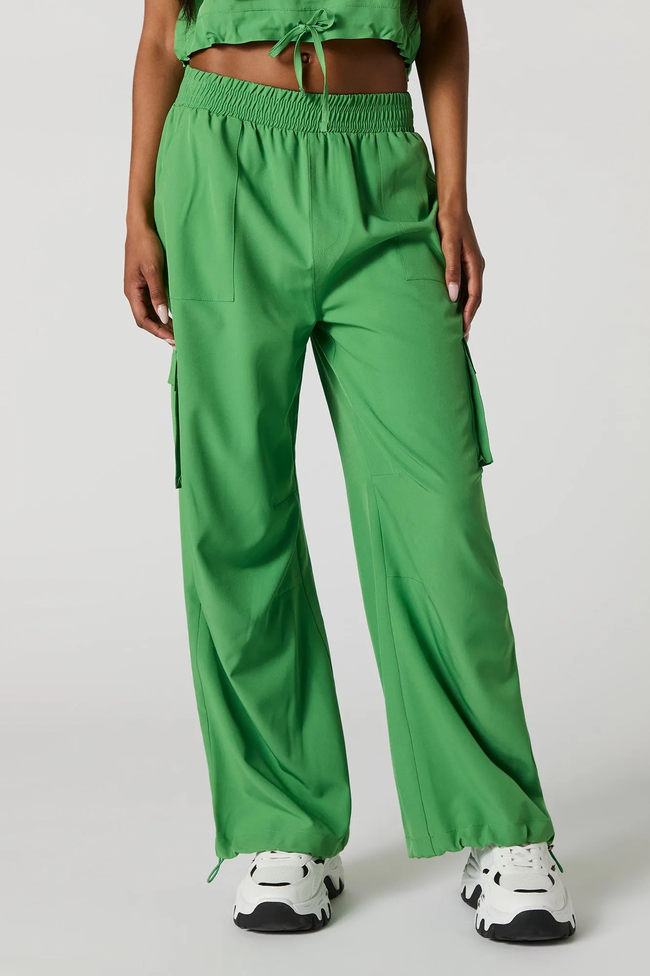 Pantalon cargo à jambe droite avec ourlet à barillet