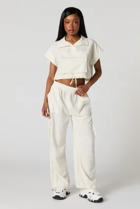 Pantalon cargo à jambe droite avec ourlet à barillet