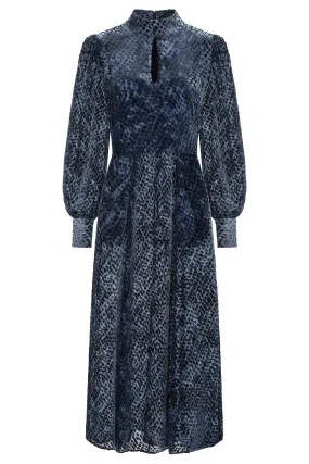 Paris Dress Navy Burnout