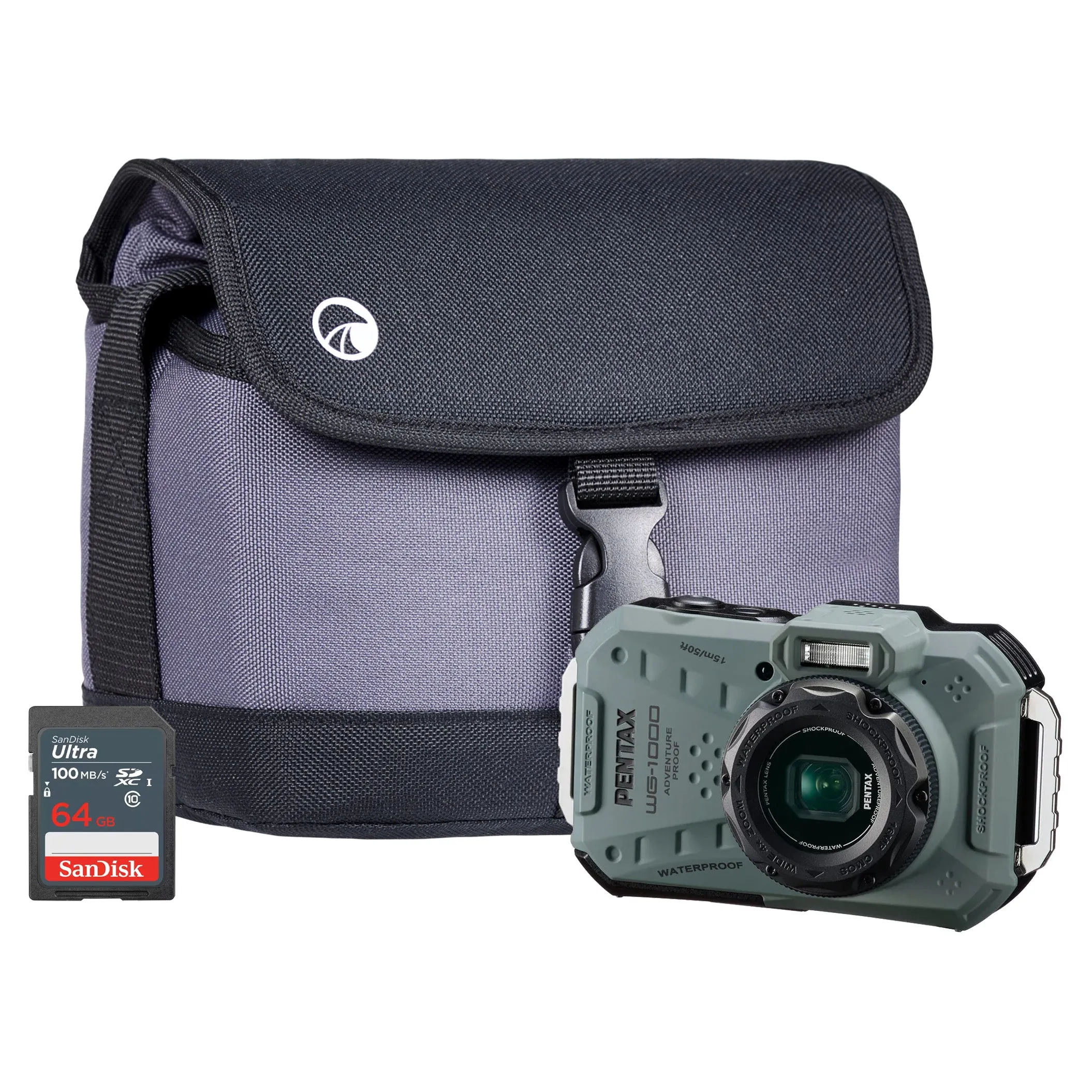 Pentax WG-1000 16MP 4x Zoom Tough Compact Camera - Olive