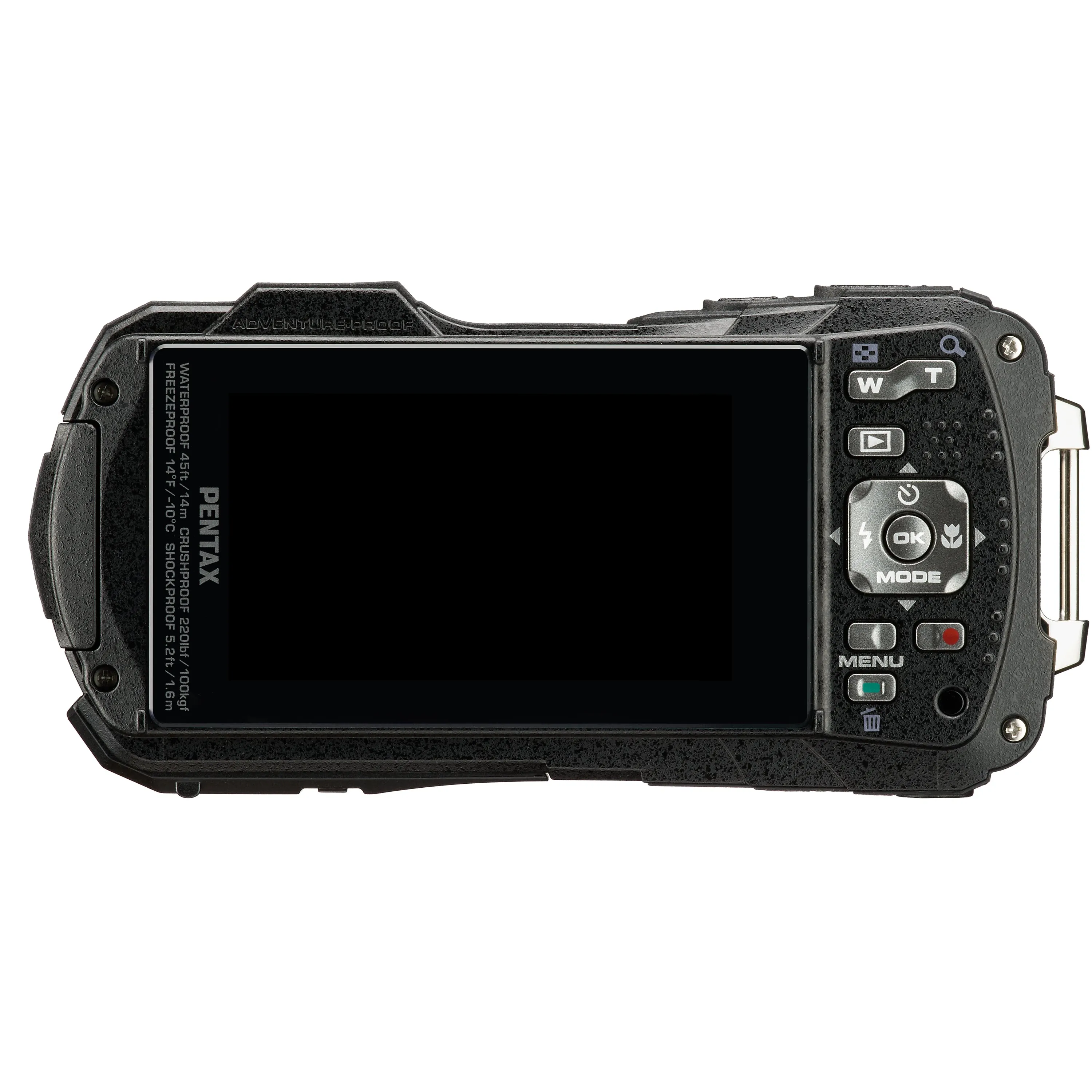 Pentax WG-90 16MP 5x Zoom Tough Compact Camera - Black