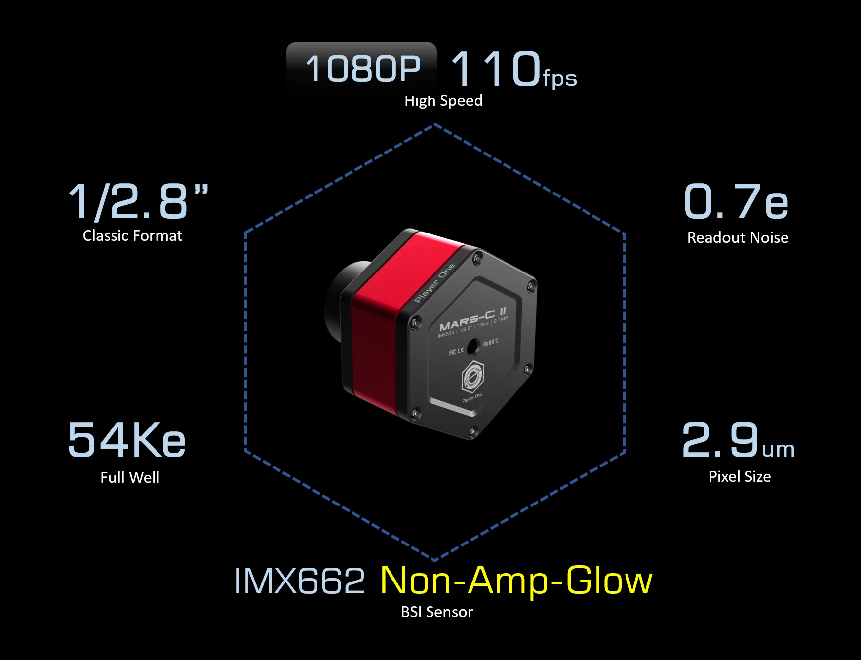 Player One Mars-C II (IMX662)USB3.0 Color Camera