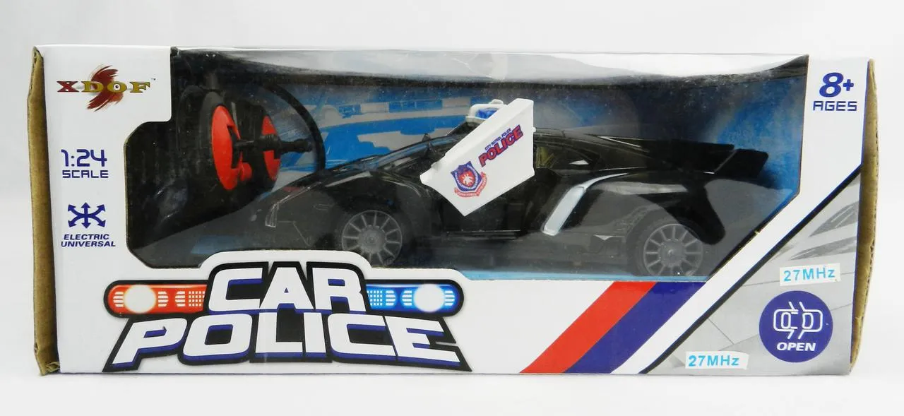 RC Cars for Kids, Remote Control Police Car High Speed Racing Car with Flashing Lights and Siren Sounds, 1:24 Scale Rechargeable RC