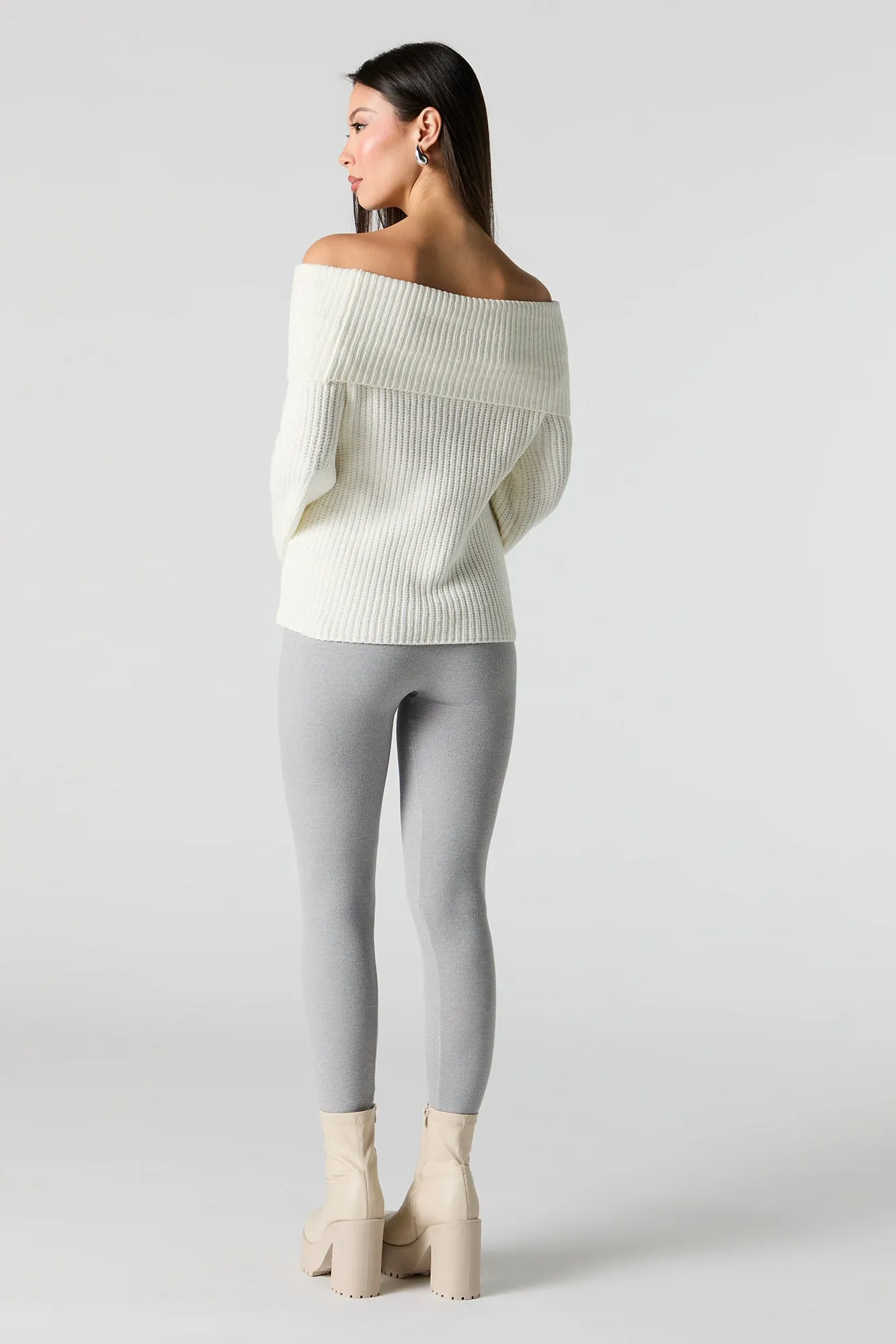 Ribbed Faux Fur Lined Legging