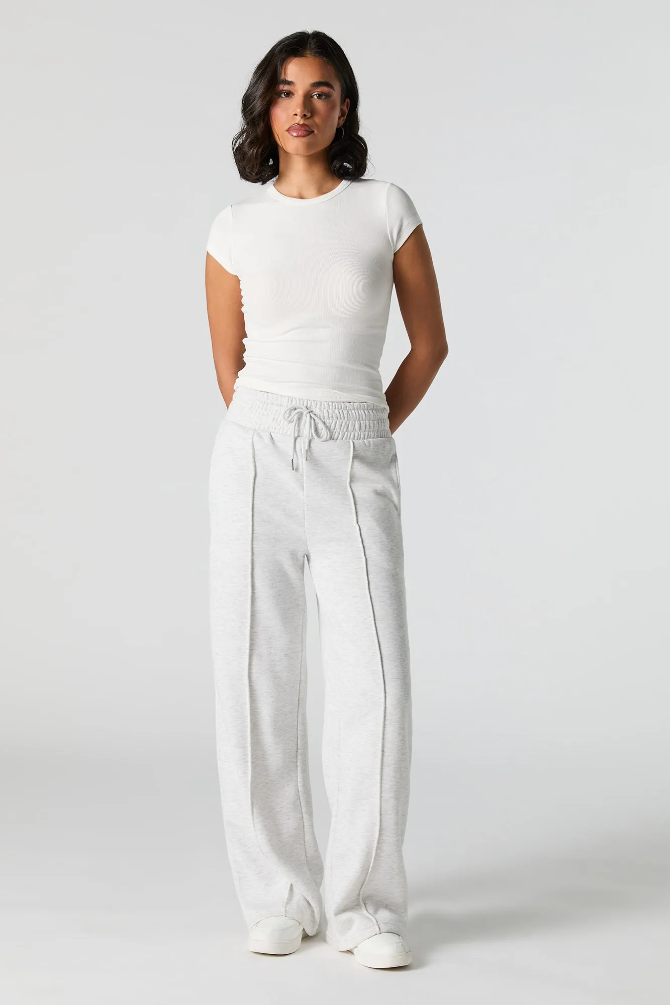 Ribbed High Neck T-Shirt