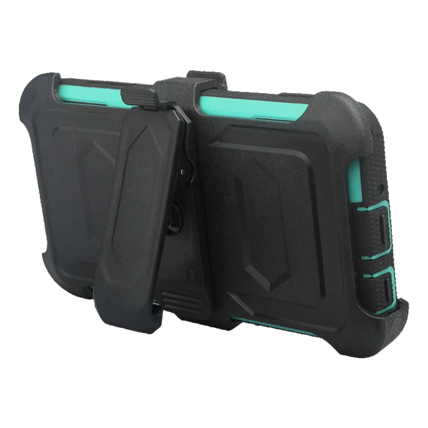 Samsung Galaxy J7 V 2nd Gen/J7 Crown/J7 Top/J7 2018/J7 Star/J7 Achieve/J7 Refine/J7 Aero/J7 Aura Case, Triple Protection 3-1 w/ Built in Screen Protector Heavy Duty Holster Shell Combo Case - Teal