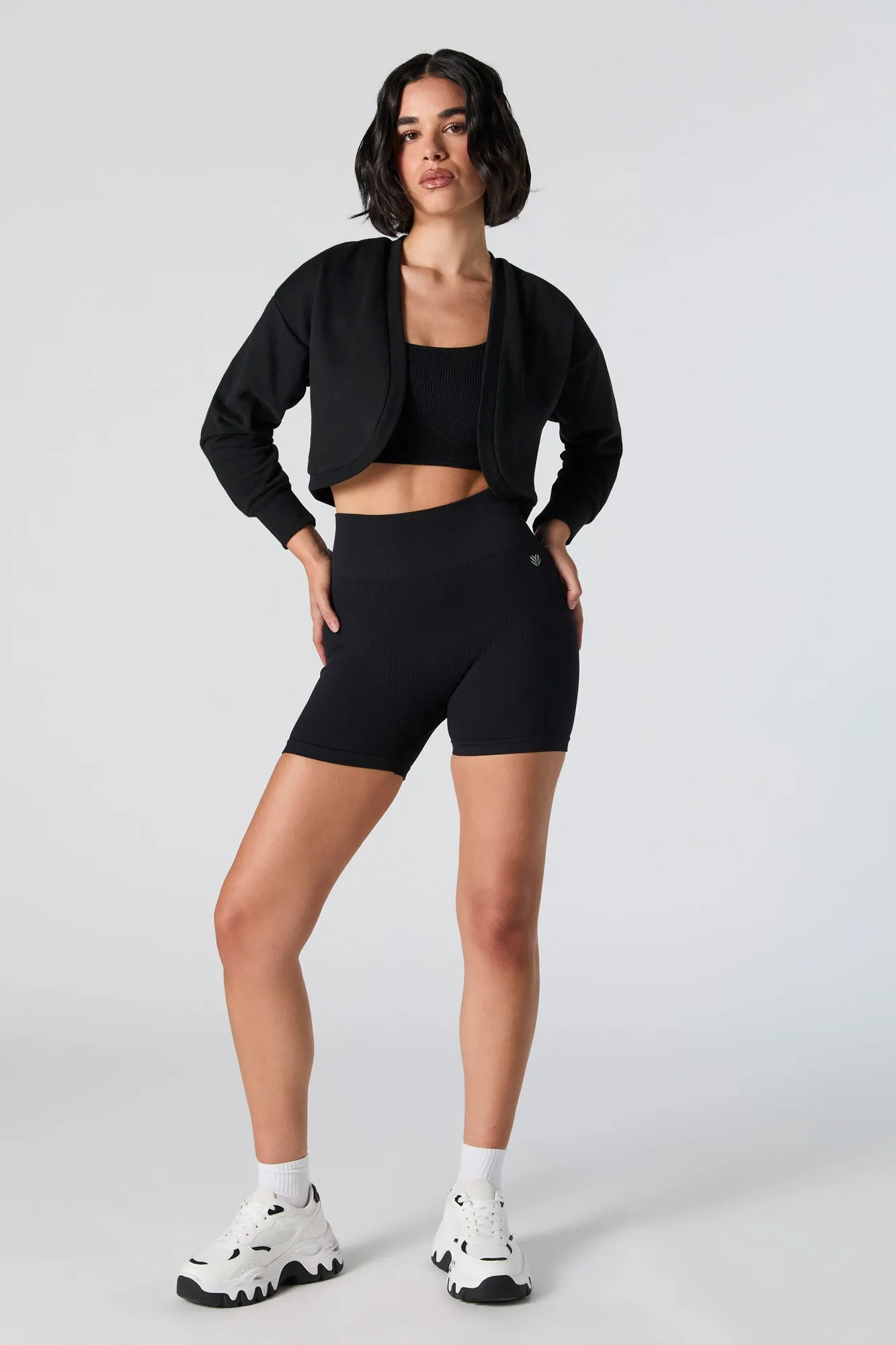 Short de cycliste Active sans couture côtelé