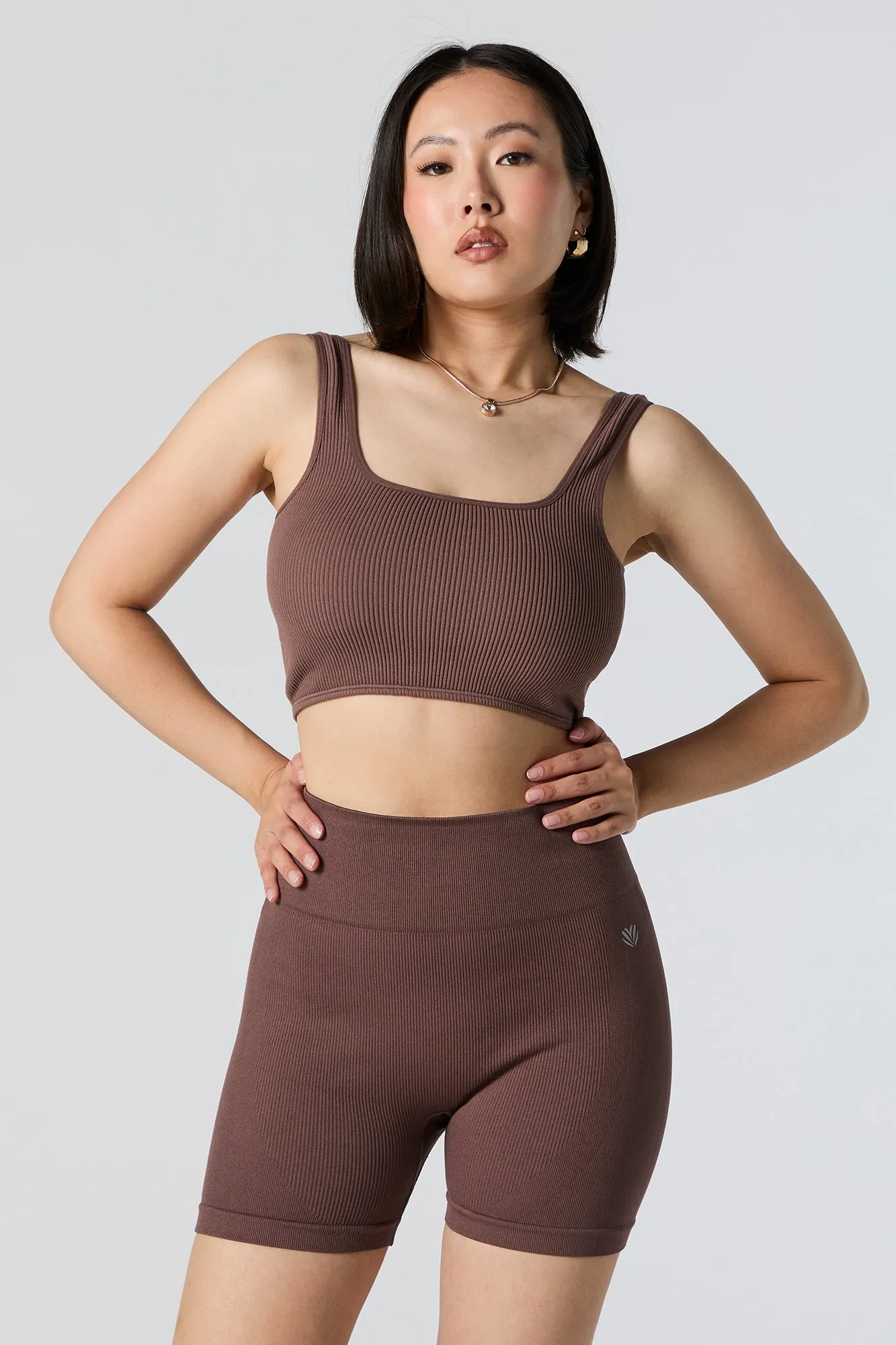 Short de cycliste Active sans couture côtelé