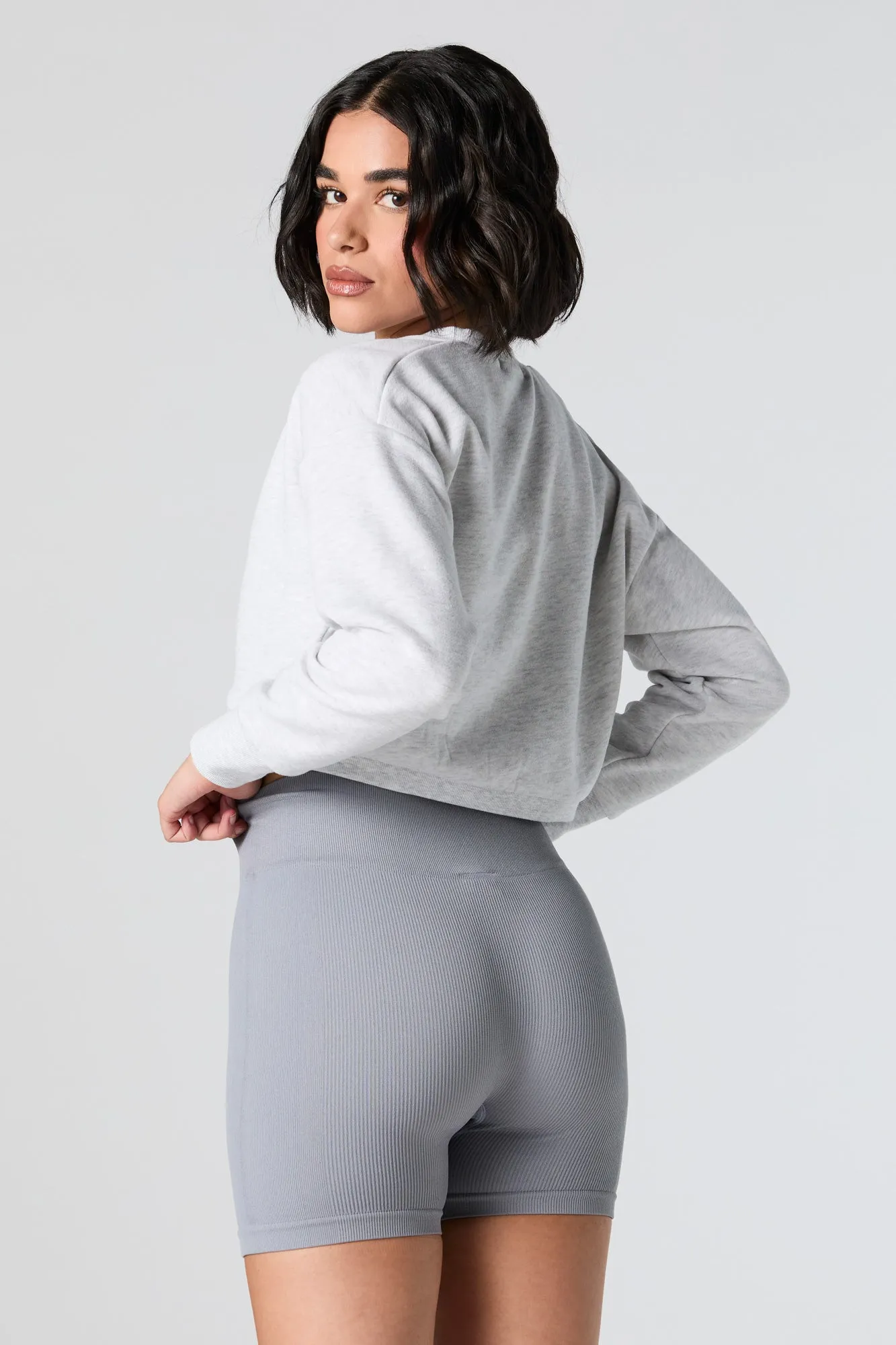 Short de cycliste Active sans couture côtelé