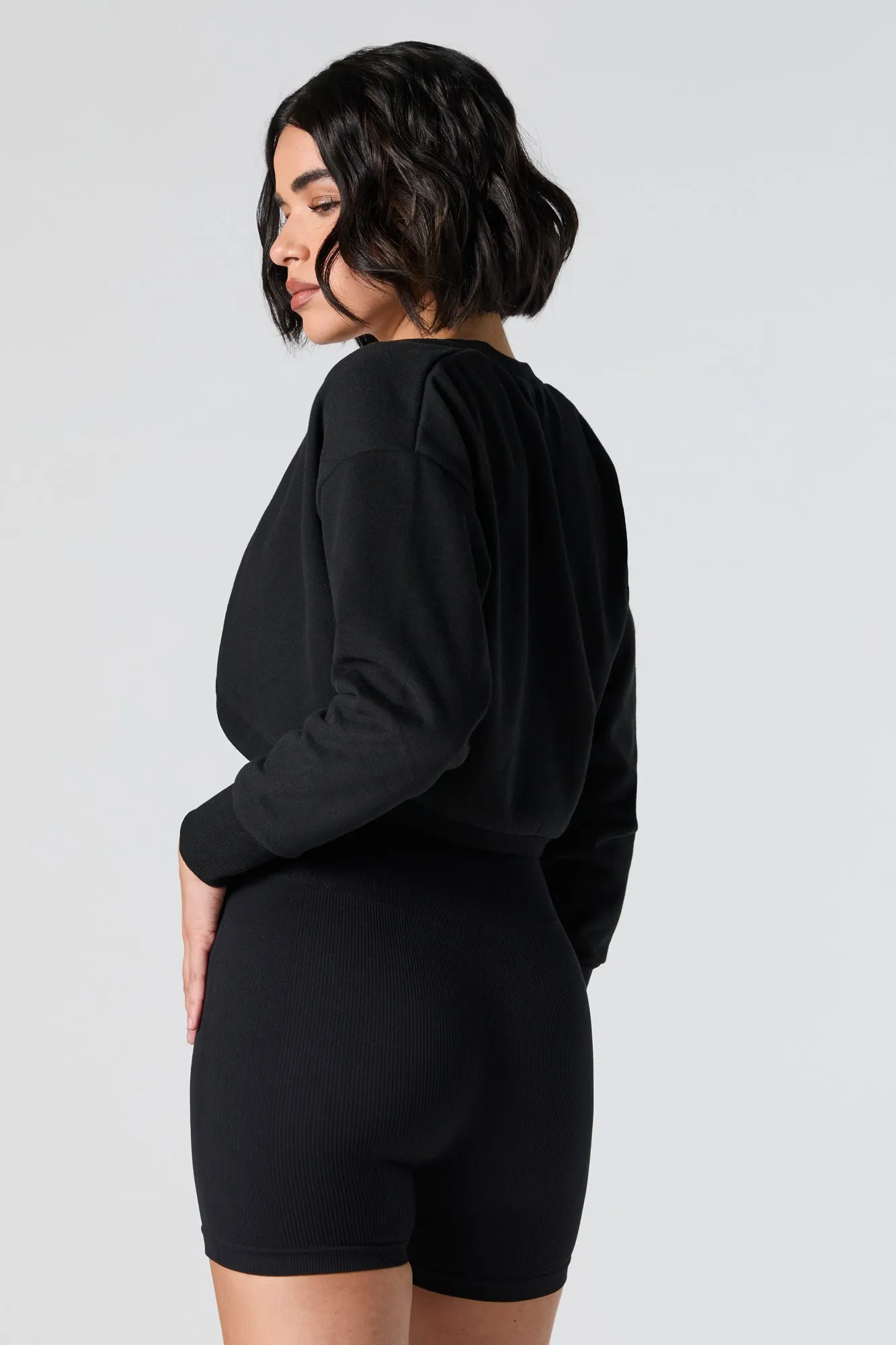 Short de cycliste Active sans couture côtelé