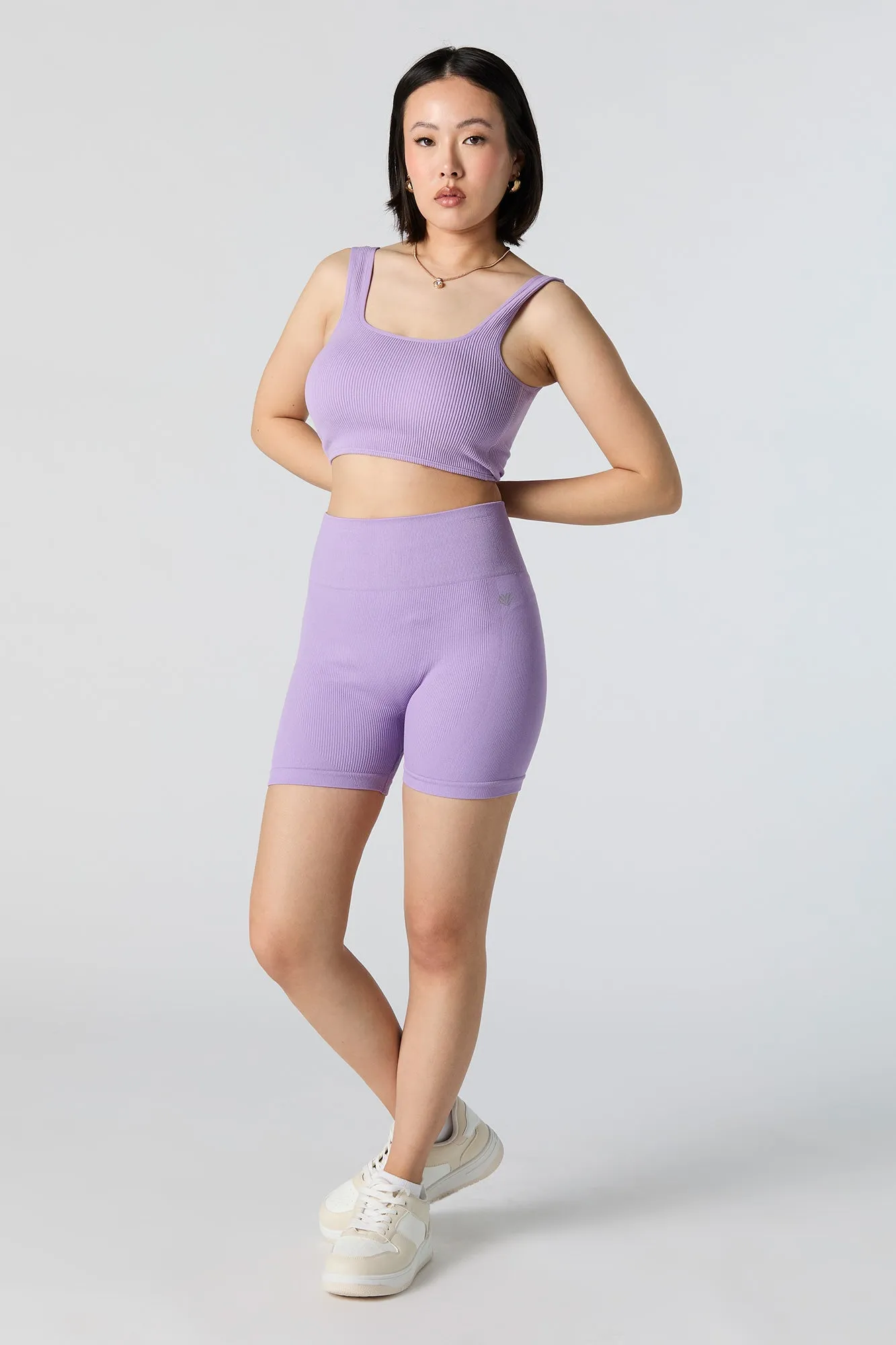 Short de cycliste Active sans couture côtelé