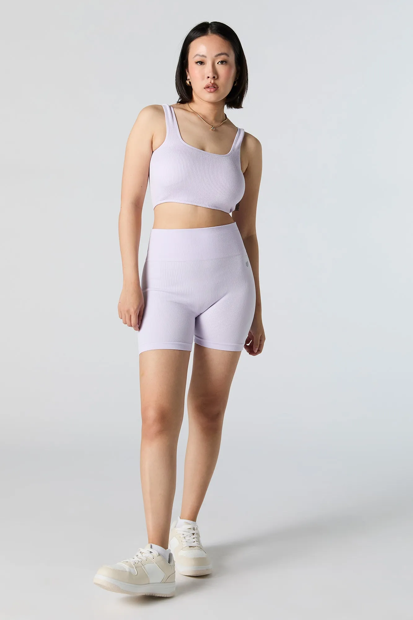 Short de cycliste Active sans couture côtelé