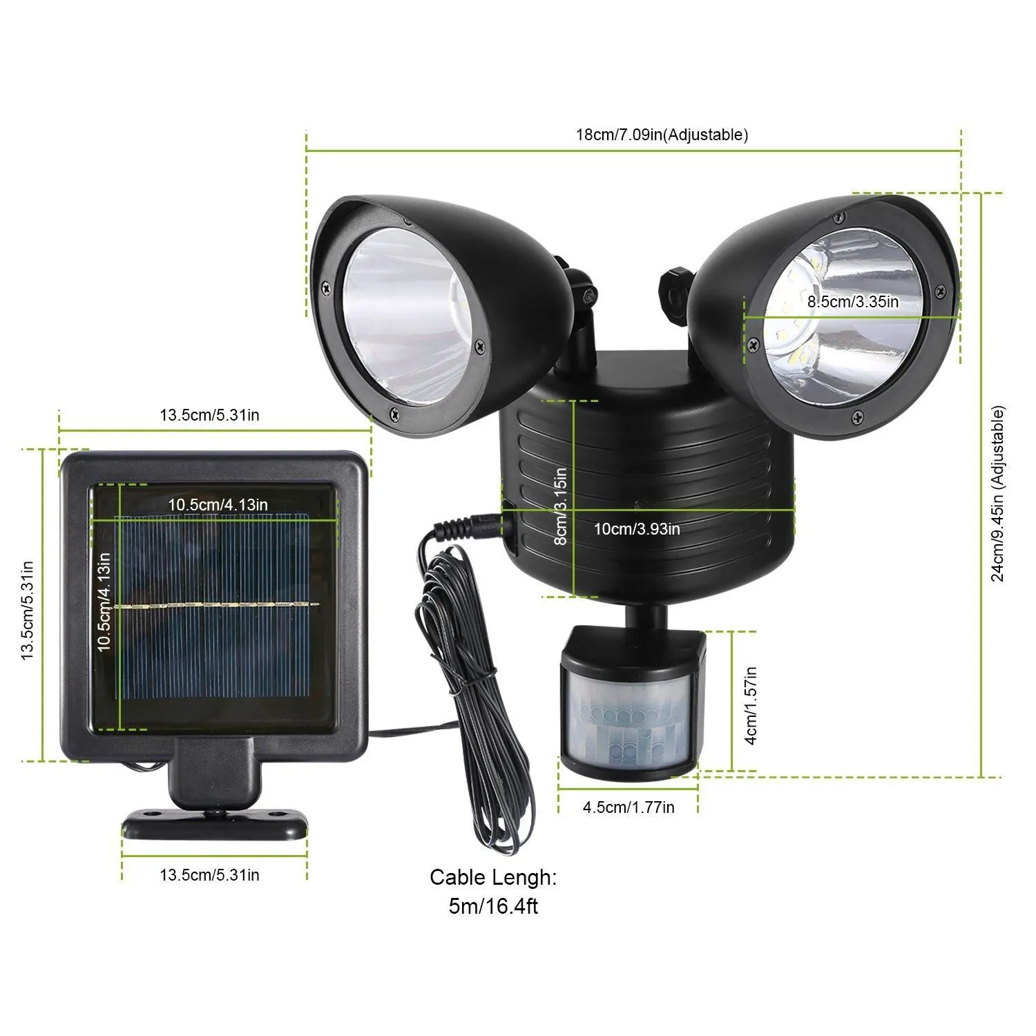 Solar Lights 22 LEDs Outdoor Security