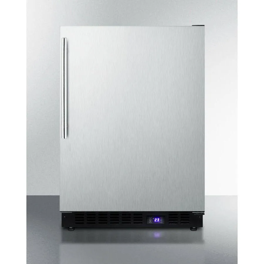 Summit 24 in. Wide Built-In All-Freezer with Adjustable Chrome Shelves, Door/Temperature Alarms, Temperature Memory Function - SCFF53BXCSS