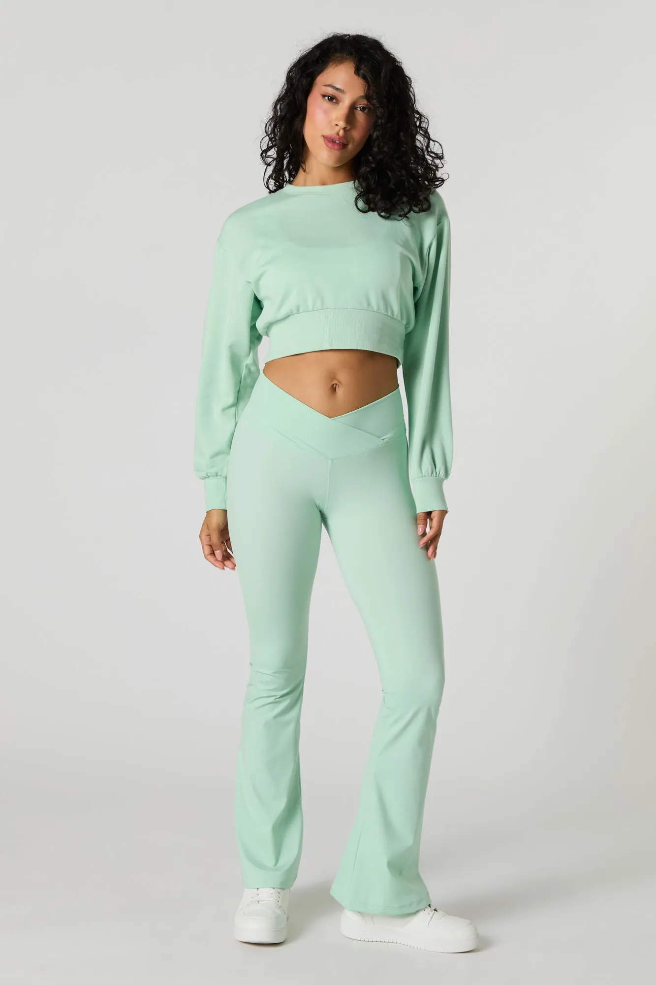 Surplice Waist Flare Pant