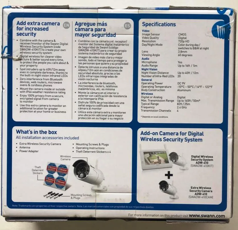 Swann PRO-SERIES Extra Wireless Security Camera / SWADW-410CAM