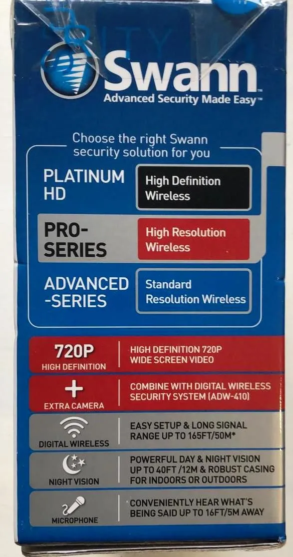 Swann PRO-SERIES Extra Wireless Security Camera / SWADW-410CAM