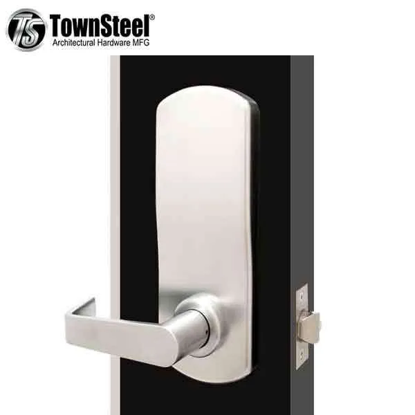TownSteel - XCE2010S - Electronic Push Button Lever Set - IC Core ( SFIC ) - Rigid Lever Set - Satin Chrome  - Grade 1