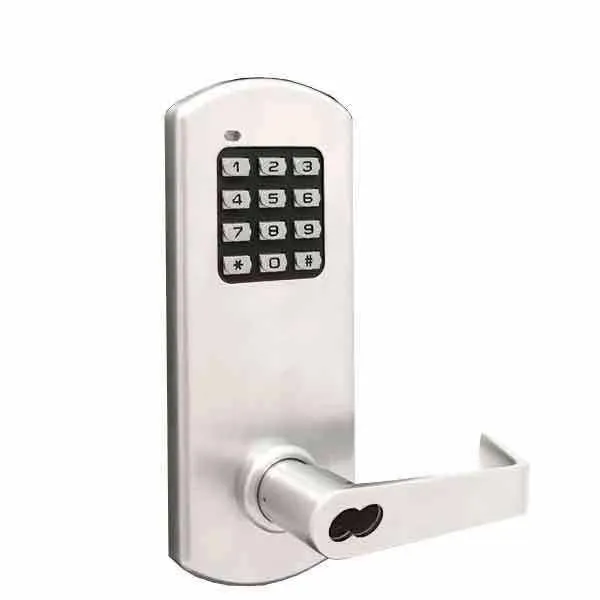 TownSteel - XCE2010S - Electronic Push Button Lever Set - IC Core ( SFIC ) - Rigid Lever Set - Satin Chrome  - Grade 1