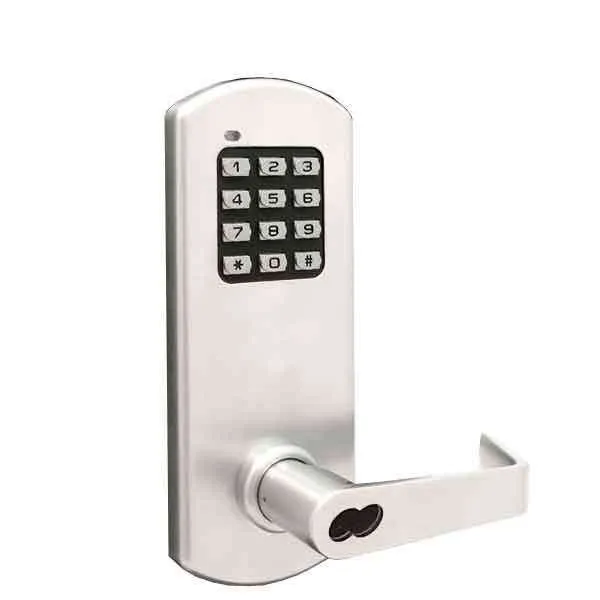 TownSteel - XCE2010S - Electronic Push Button Lever Set - IC Core ( SFIC ) - Rigid Lever Set - Satin Chrome  - Grade 1