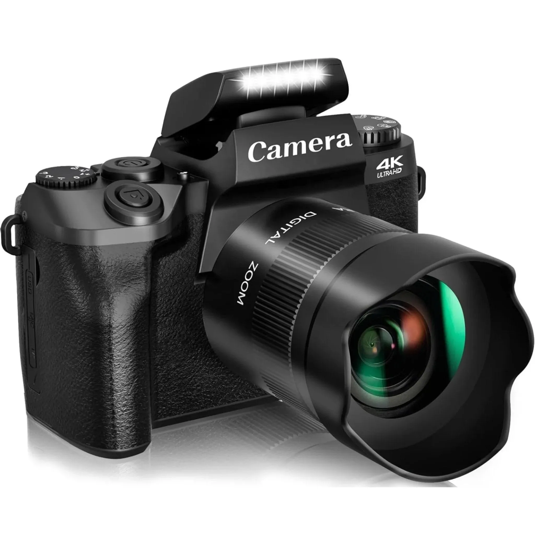 TUTT W5 4K/60fps Mirrorless 64MP Digital Camera and Camcorder 16X Zoom | Dual Camera for Selfie Vlogging | Full Combo   128GB SanDisk Pro Extreme SD/TF Kit