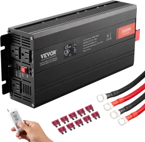 Vevor Power Inverter 3000W Pure Sine Wave DC 12V AC 120V LCD Display and Remote Controller New