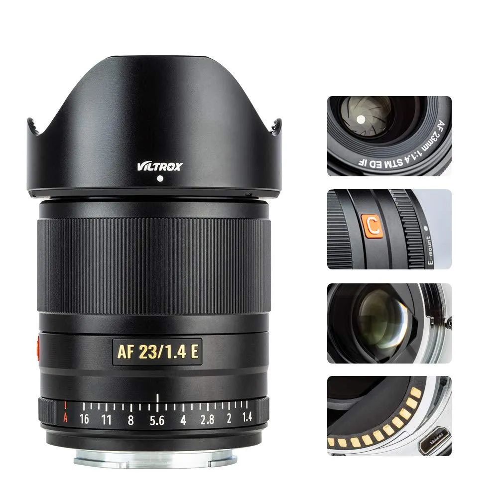 VILTROX 23mm F1.4 f/1.4 Sony E-Mount Auto Focus APS-C Prime Lens for Sony E-Mount Camera A6500 A6300 A6000 A7RⅣ A7RⅢ A7Ⅲ A7RⅡ A7Ⅱ A7S A7R
