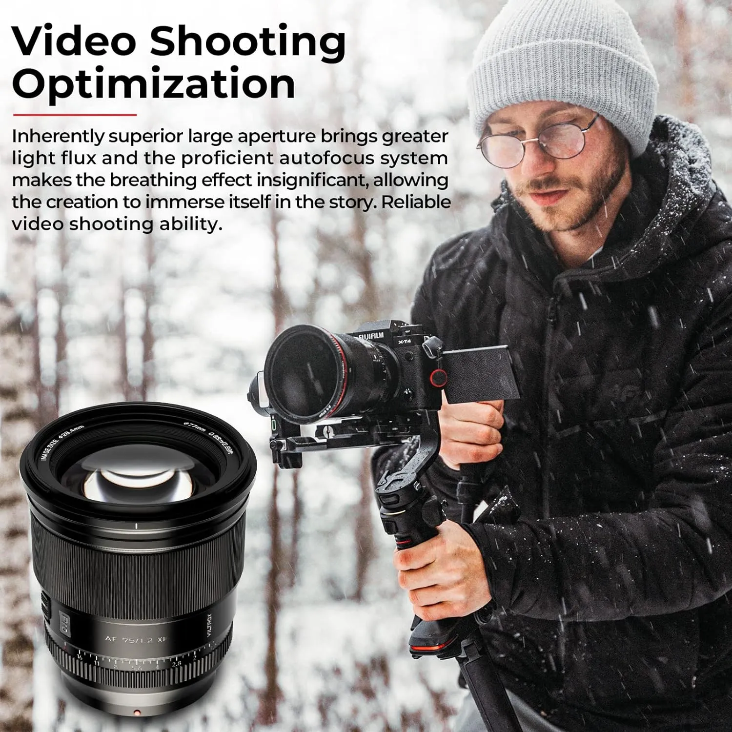 Viltrox 75mm F1.2 Pro Level Autofocus Lens, Compatible with Fuji X-Mount Mirrorless Cameras X-A7 X-E2S X-E3 X-E4 X-H1 X-H2 X-H2S X-Pro2 X-Pro3 X-S10 X-T1 X-T1 IR X-T10 X T100 X-T2 X-T20 X-T200 X-T3