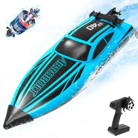 VOLANTEXRC Arrobolt SR40 Brushless 30 MPH Fast RC Boat, High Speed RC Boat for Adults (79705-blue)