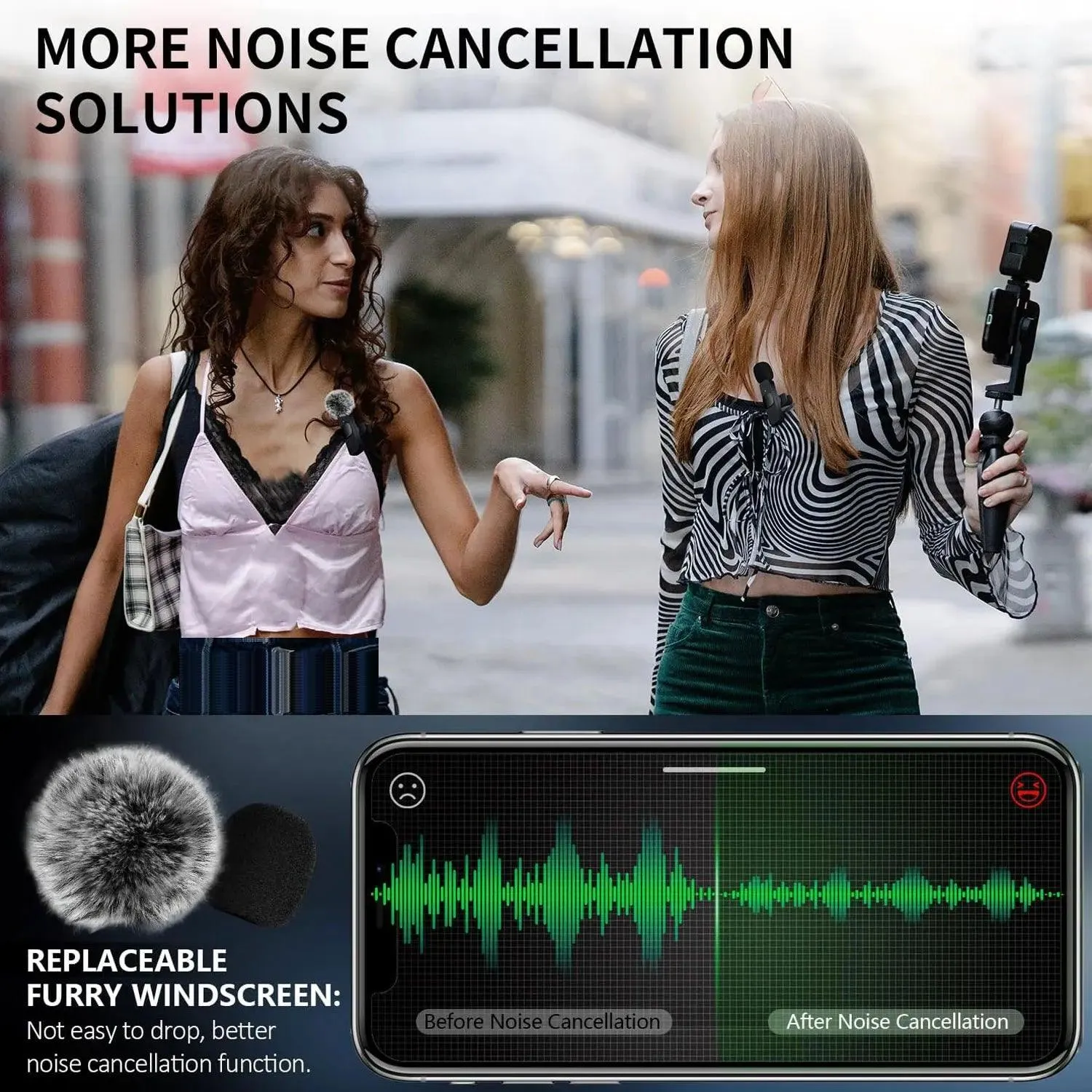 Wireless Lavalier Microphone - Plug & Play, 360° Pickup, Ultra-Low Latency for Clear Audio