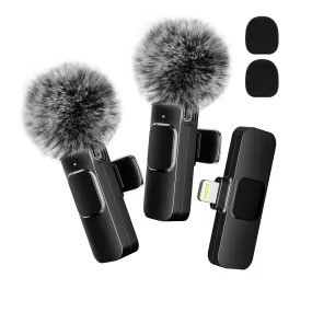 Wireless Lavalier Microphone - Plug & Play, 360° Pickup, Ultra-Low Latency for Clear Audio