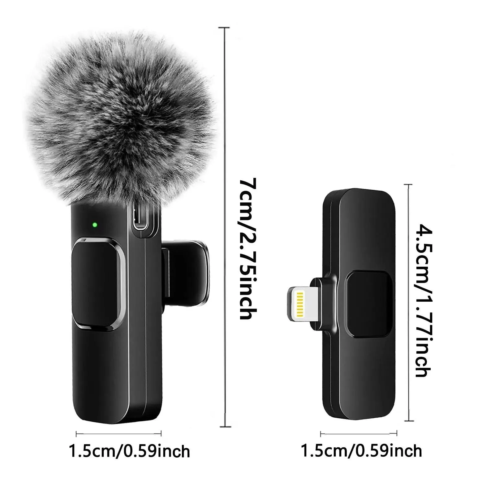 Wireless Lavalier Microphone - Plug & Play, 360° Pickup, Ultra-Low Latency for Clear Audio