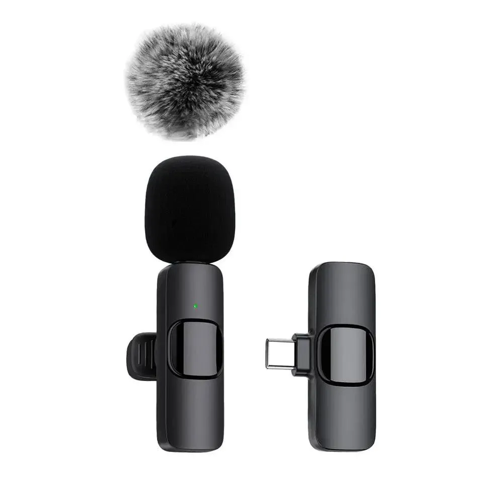Wireless Lavalier Microphone - Plug & Play, 360° Pickup, Ultra-Low Latency for Clear Audio