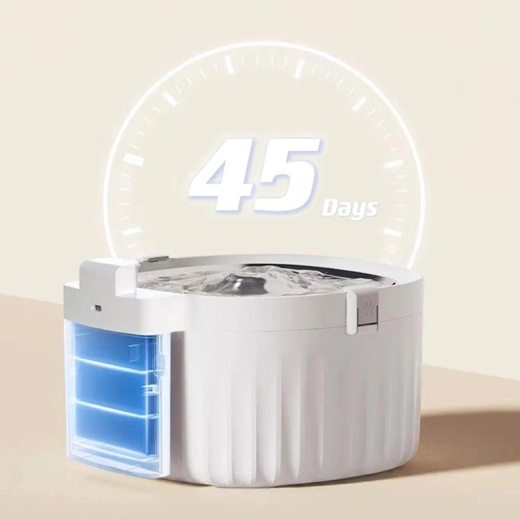 Wireless Stainless Steel Cat Water Fountain | 40-45 Days Battery Life Single Charge