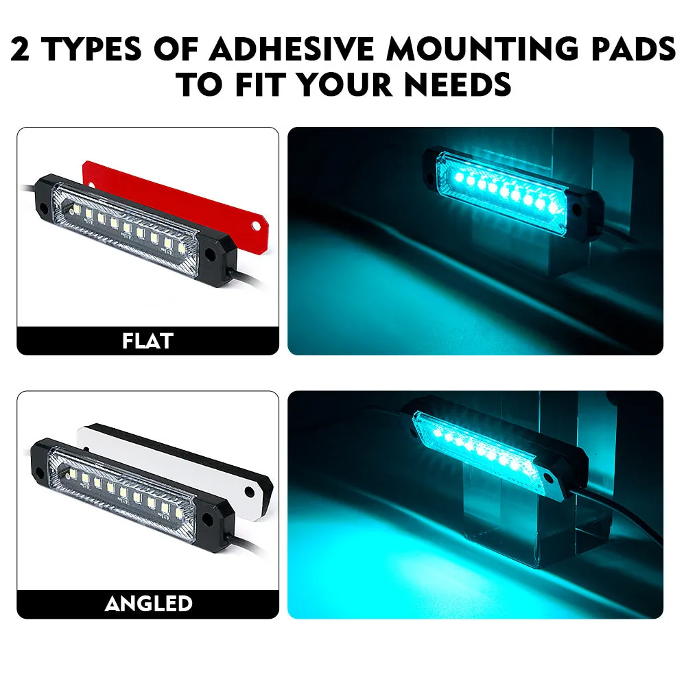 Xprite Focal Series Truck Bed Interior Exterior LED Light 8 Pod Set w/ Switch - Multiple Light Color Options