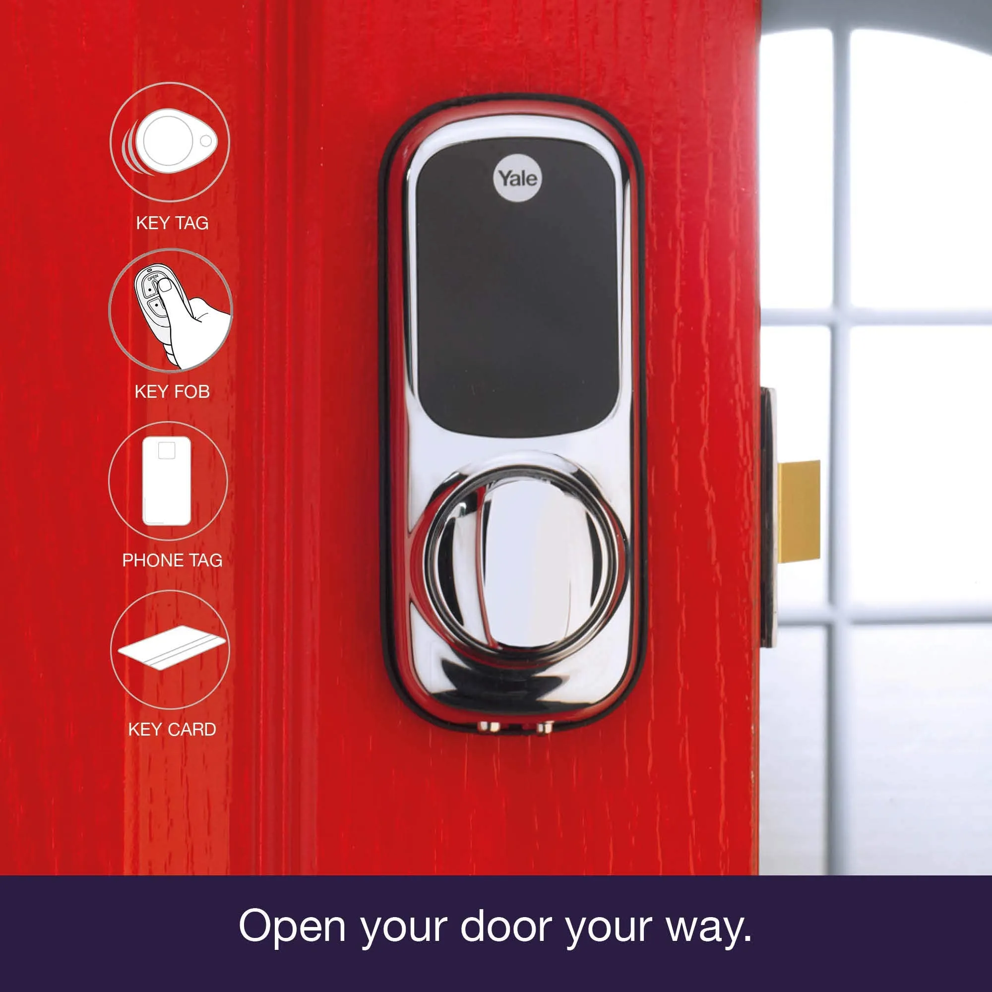 Yale Smart Living YD-01-CON-NOMOD-CH Keyless Connected Ready Smart Door Lock, Touch Keypad, works with Alexa, Chrome
