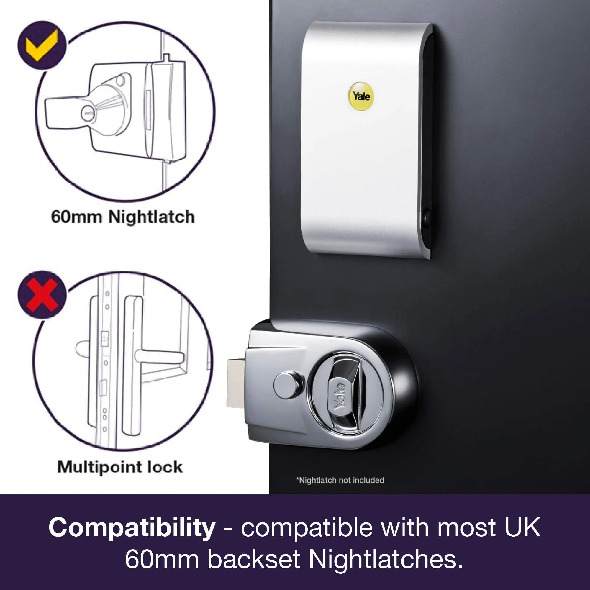 Yale Smart Living YD-01-CON-NOMOD-CH Keyless Connected Ready Smart Door Lock, Touch Keypad, works with Alexa, Chrome