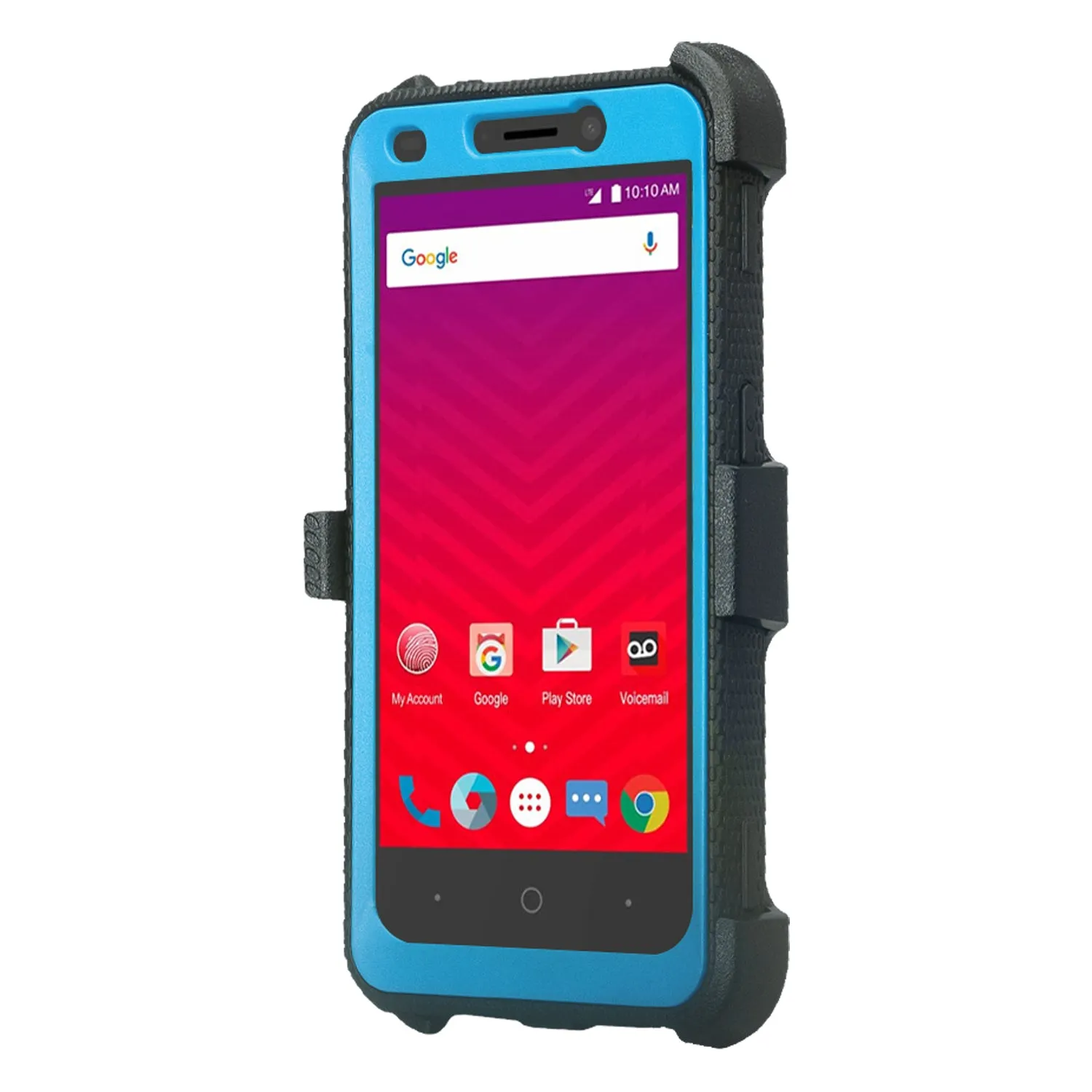 ZTE Prestige Case, Sonata 3, ZTE Avid Plus, ZTE Avid Trio, ZFive 2, Midnight Pro, Maven 2, Cheers, Rugged [Built-in Screen Protector] Heavy Duty Holster Shell Combo Case Cover - Blue